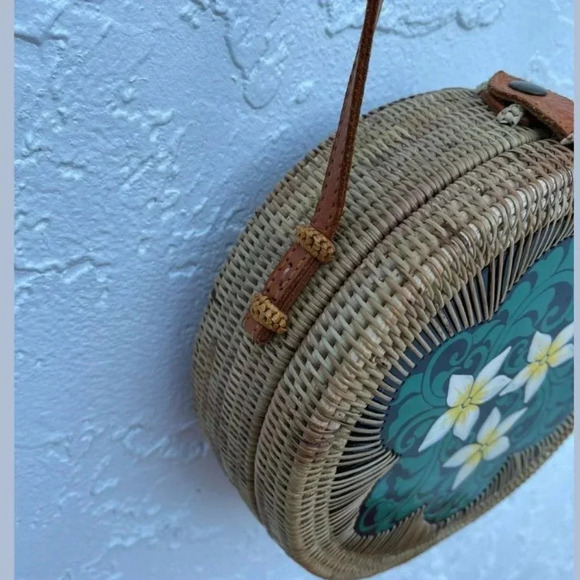 Pink Haley Rattan and Leather Strap Handmade with Love Bodybag Multicolor - Picture 6 of 16